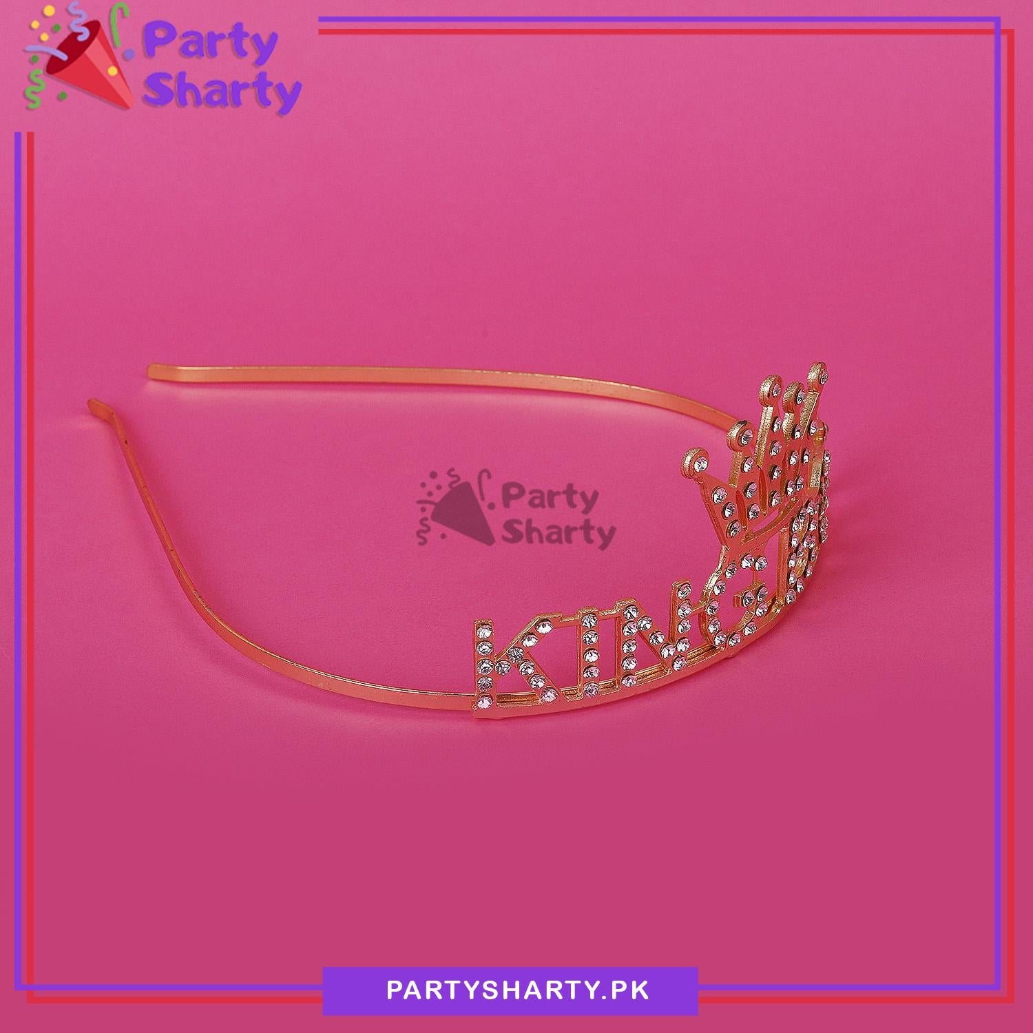 Silver Diamante King Boy Golden Metal Crown For Birthday Party Event and Celebration