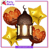 5pcs/set Ramadan Mubarak Lantern Foil Balloon For Ramadan Iftar Party Decoration and Celebration