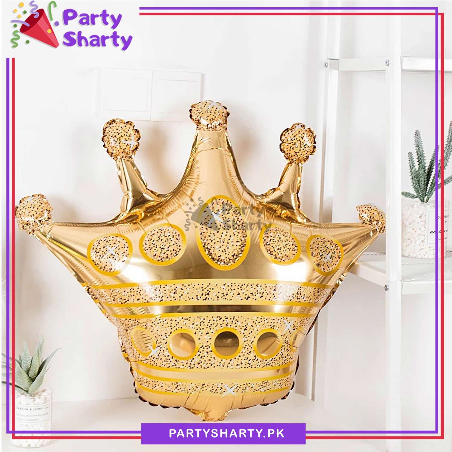 Large Golden Crown Shaped Foil Balloon For Royal Birthday Party Decoration and Celebration