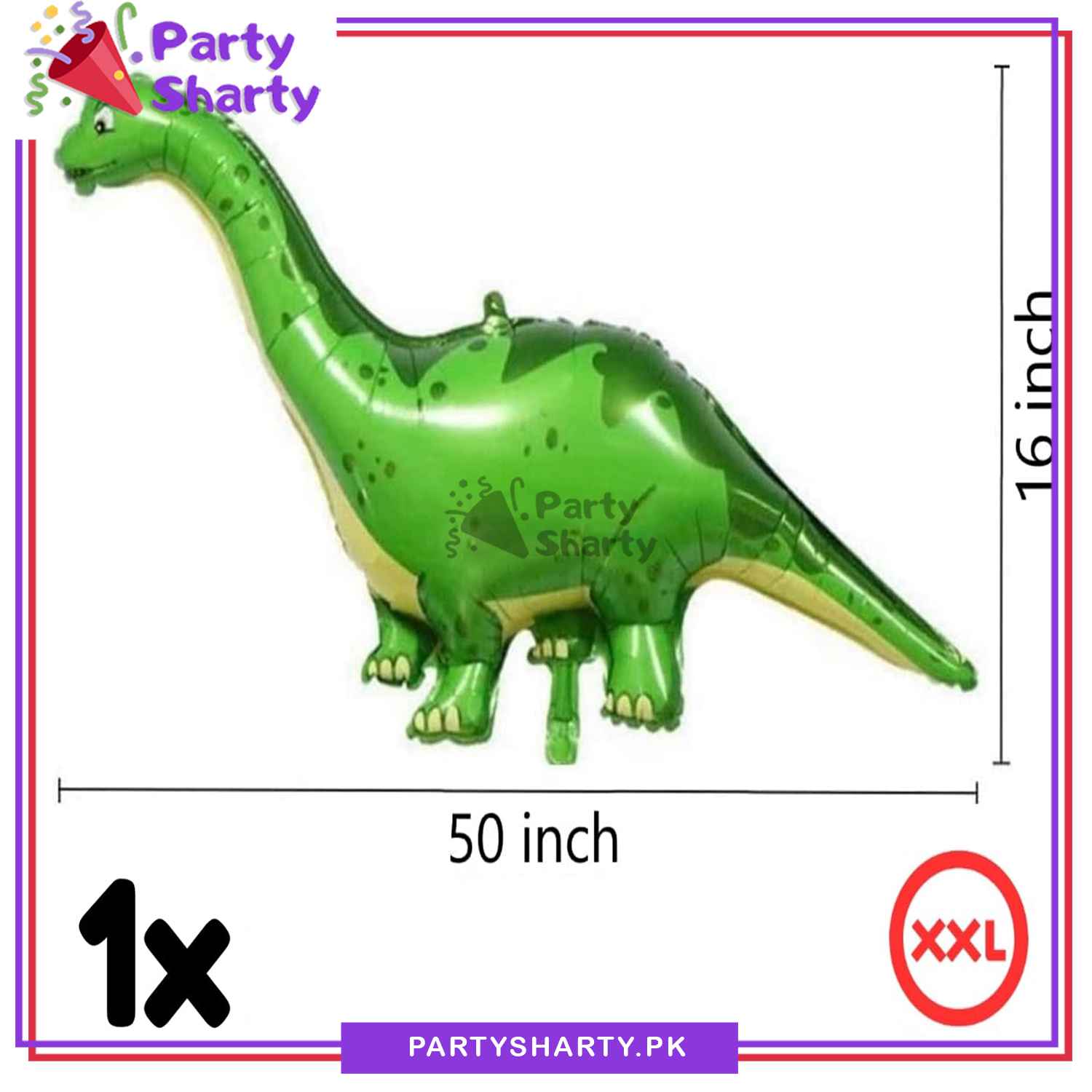 Large Long-necked Green Dragon Shaped Foil Balloon for Dinosaur / Dragon Theme Party Decoration