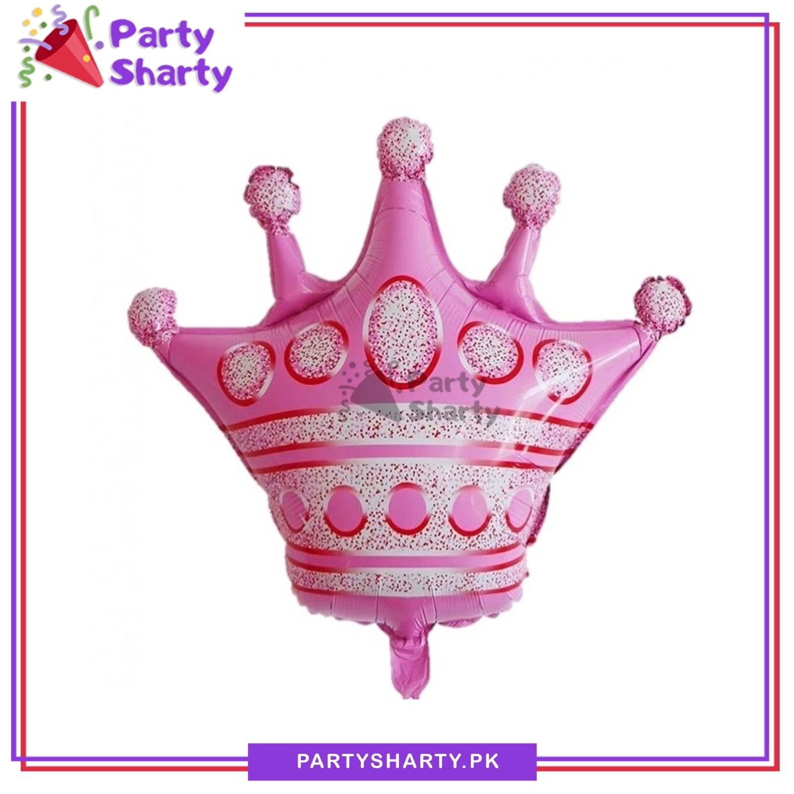 Large Pink Crown Shaped Foil Balloon For Royal Birthday Party Decoration & Celebration