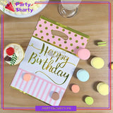 Small Size Happy Birthday Golden Foil Printed Theme Goody Bags for Birthday Party Decoration and Celebration