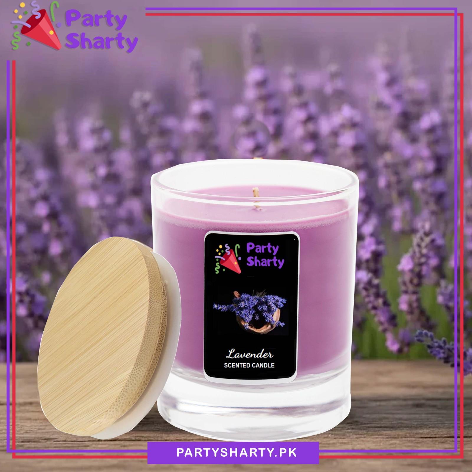 Lavender Scented Candle - Glass Jar with Wooden cap