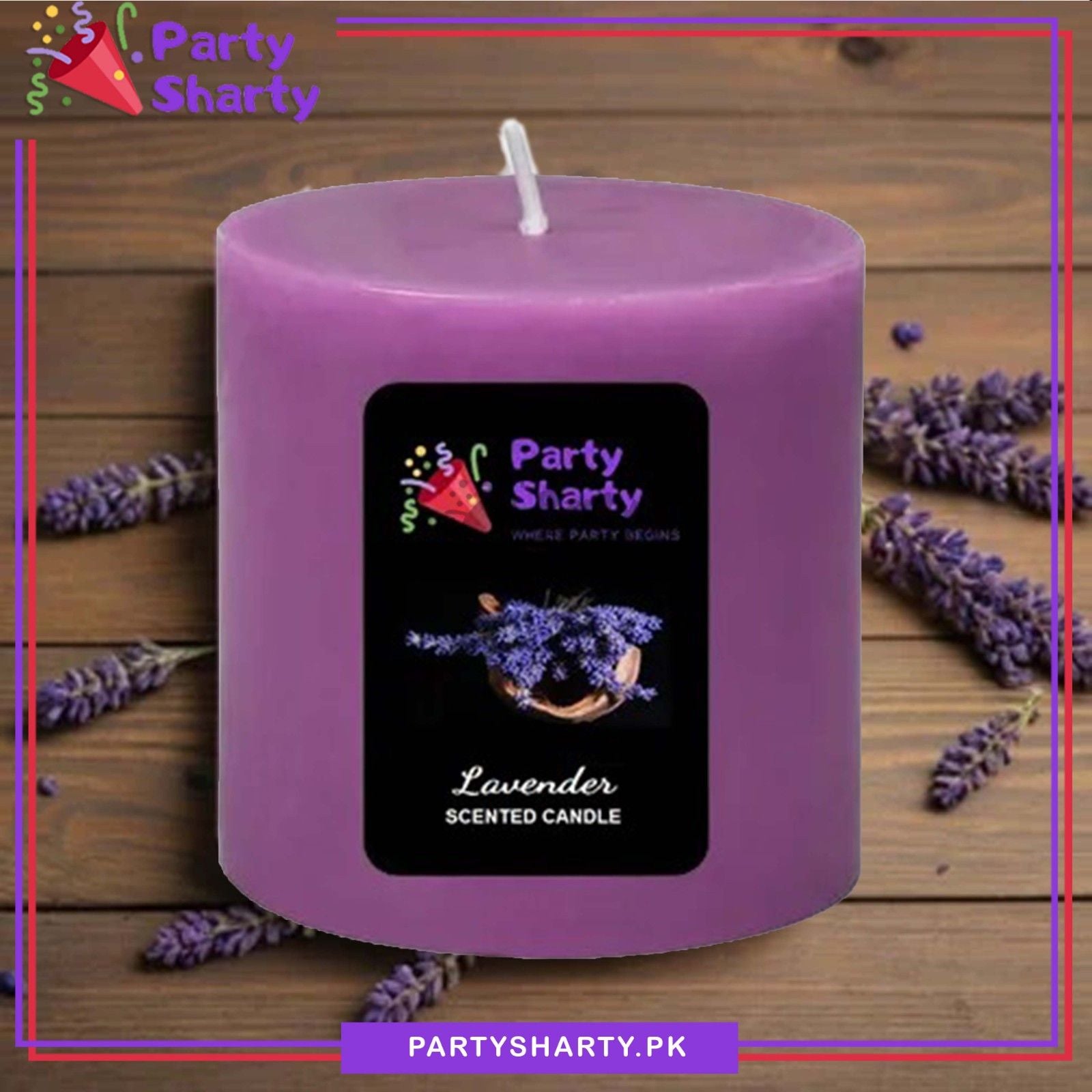 Lavender Scented Pillar Candle For Room Decoration