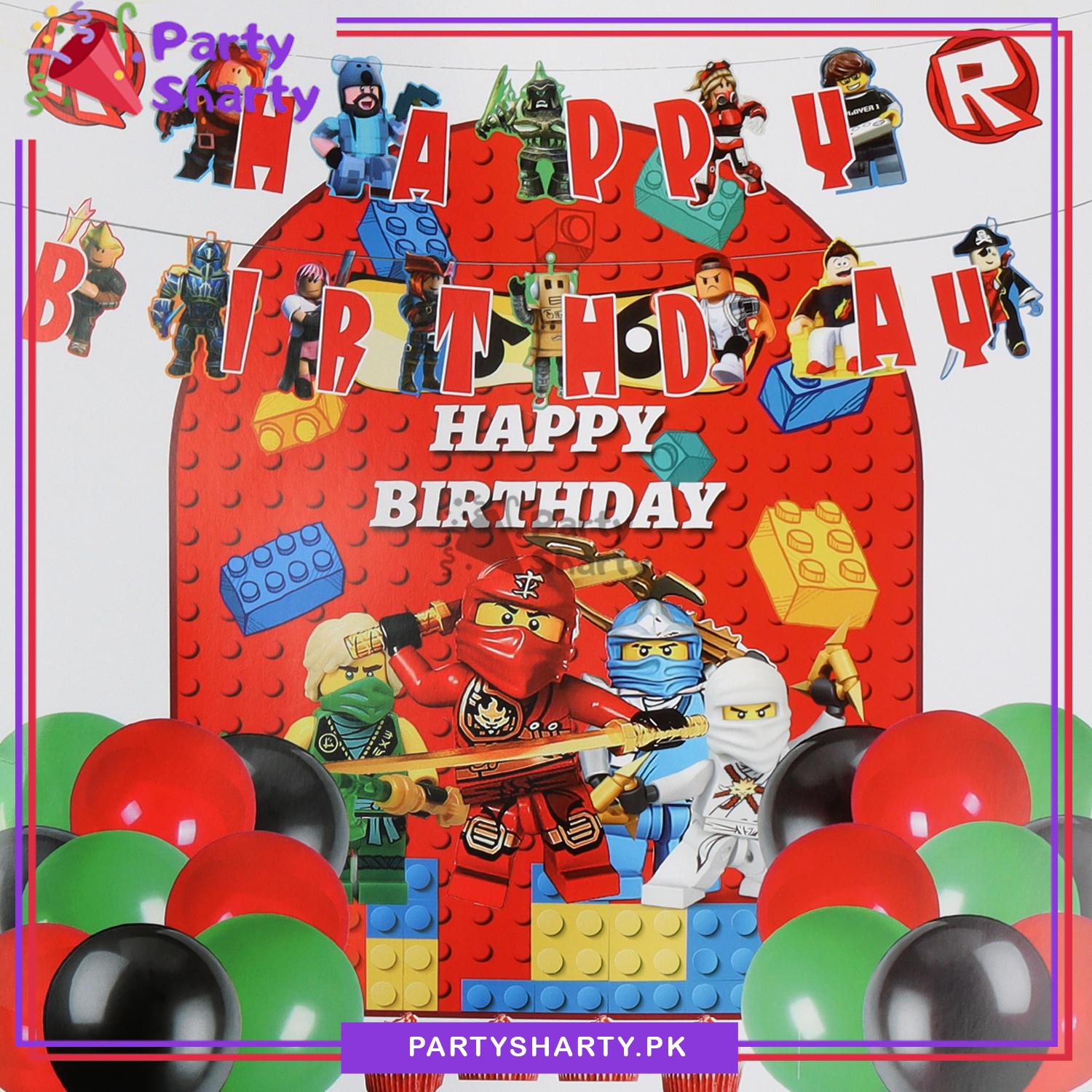 Happy Birthday LEGO Theme Set For Theme Based Birthday Decoration & Celebration