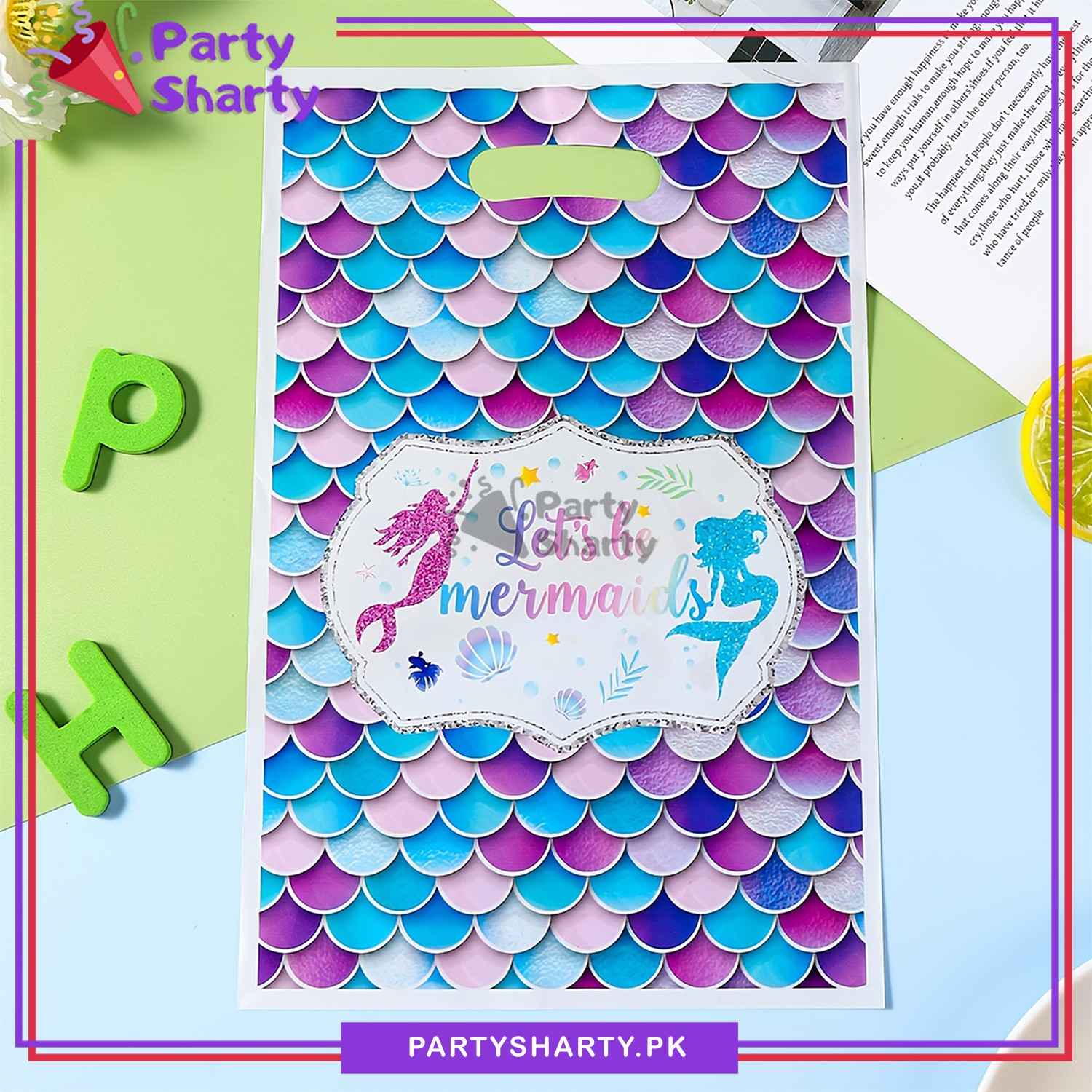 Let's Be Mermaid Theme Goody Bags Pack of 10 For Birthday Decoration and Celebration