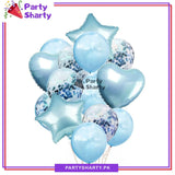 14 Pcs Confetti Decorative Party Balloons Set (Star, Heart Shaped & Confetti Filled Latex Party Balloons Set) For Birthday and Event
