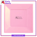 7 inches Stylish Square Plastic Plates Pack of 10 For Party Decoration & Celebration