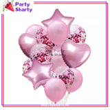 14 Pcs Confetti Decorative Party Balloons Set (Star, Heart Shaped & Confetti Filled Latex Party Balloons Set) For Birthday and Event