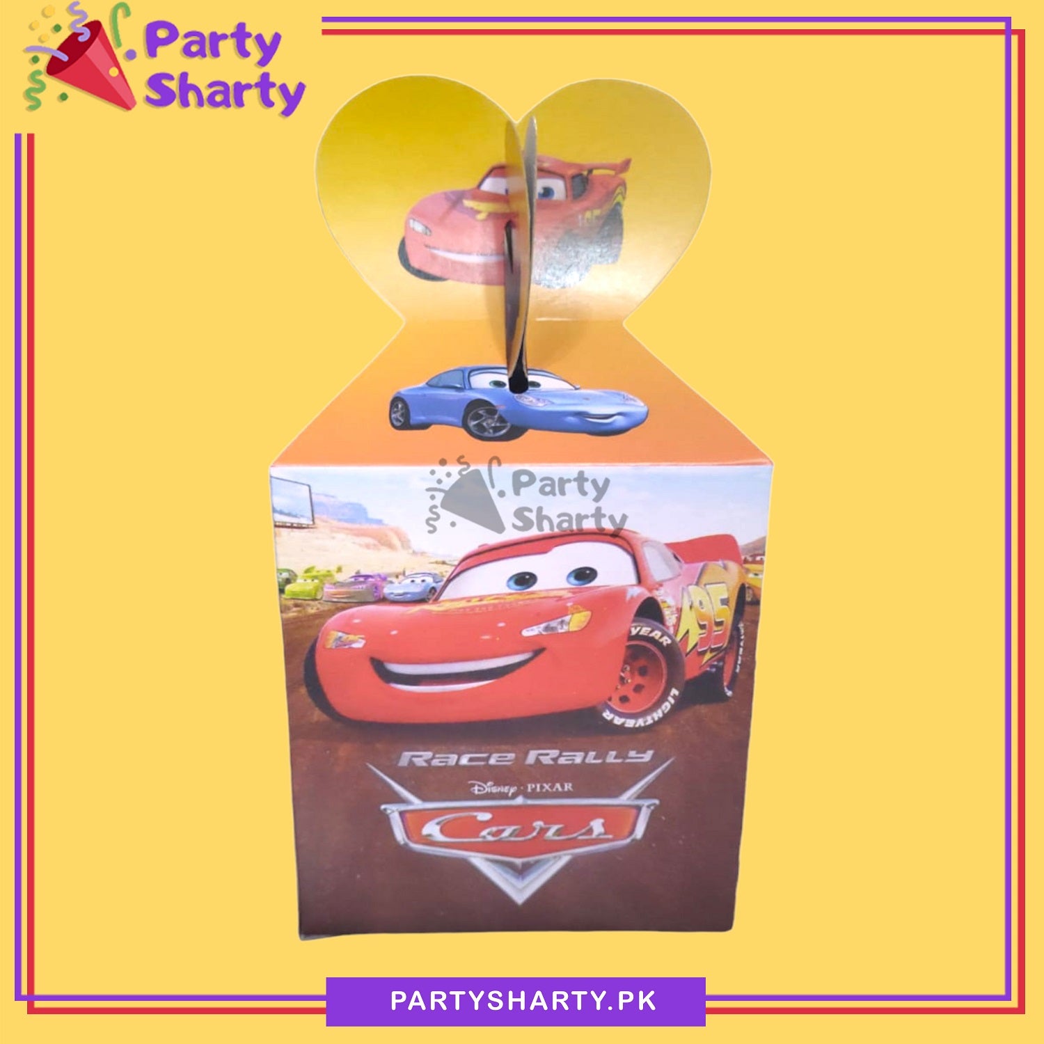 D-2 Lightning Mc Queen Car Theme Goody Boxes Pack of 10 For Car Theme Birthday Celebration