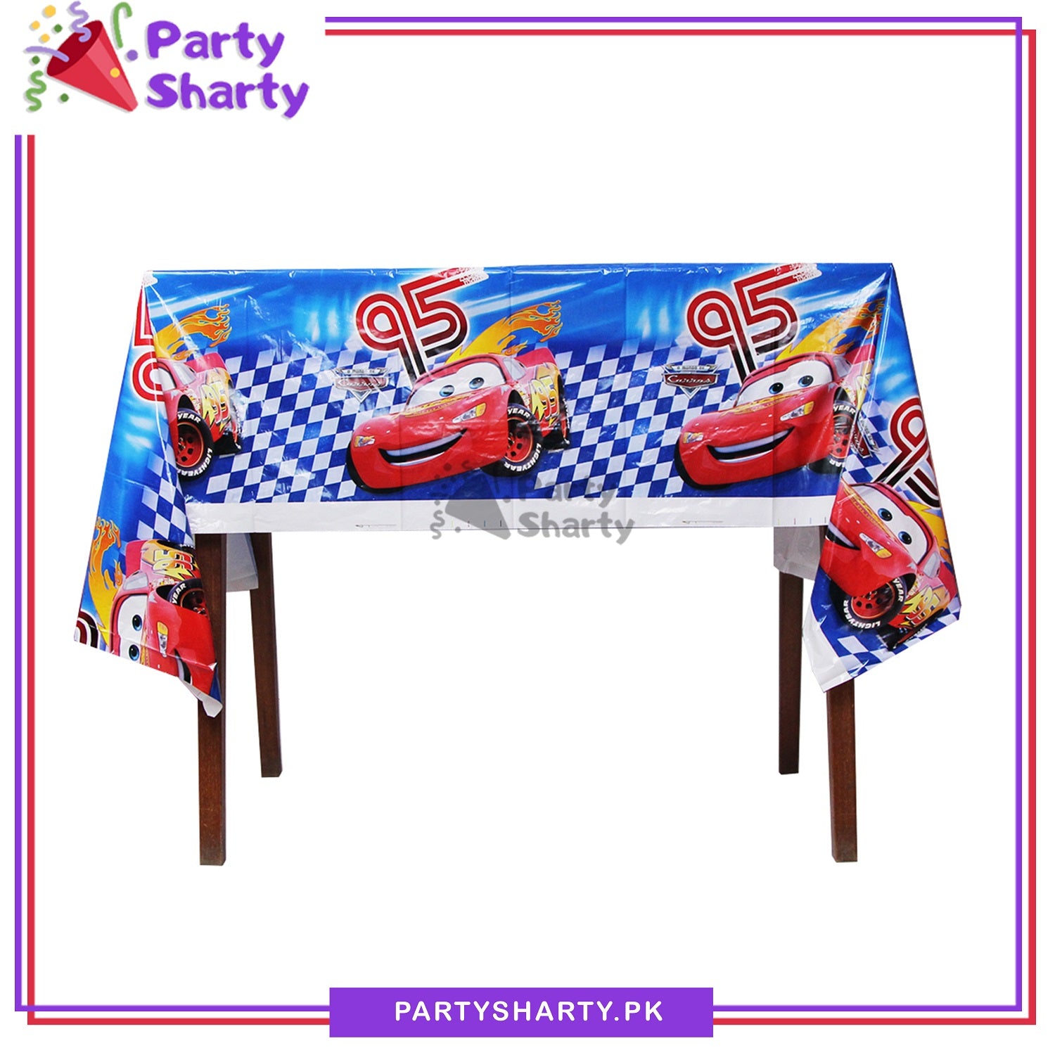 Lightning Mc-Queen Car Party Theme Table Cover for Birthday Party and Decoration