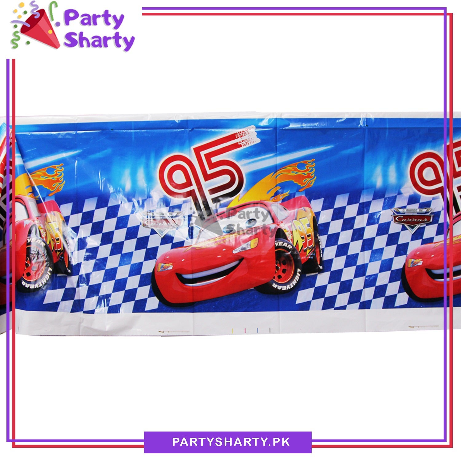 Lightning Mc-Queen Car Party Theme Table Cover for Birthday Party and Decoration