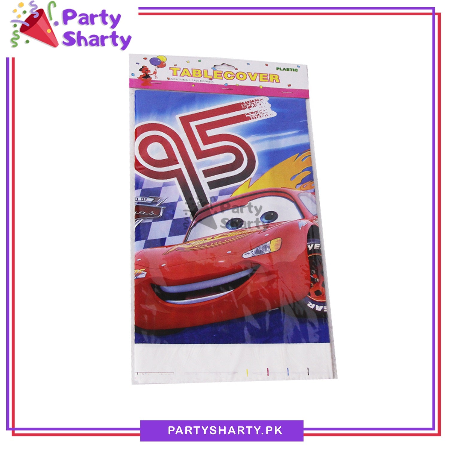 Lightning Mc-Queen Car Party Theme Table Cover for Birthday Party and Decoration