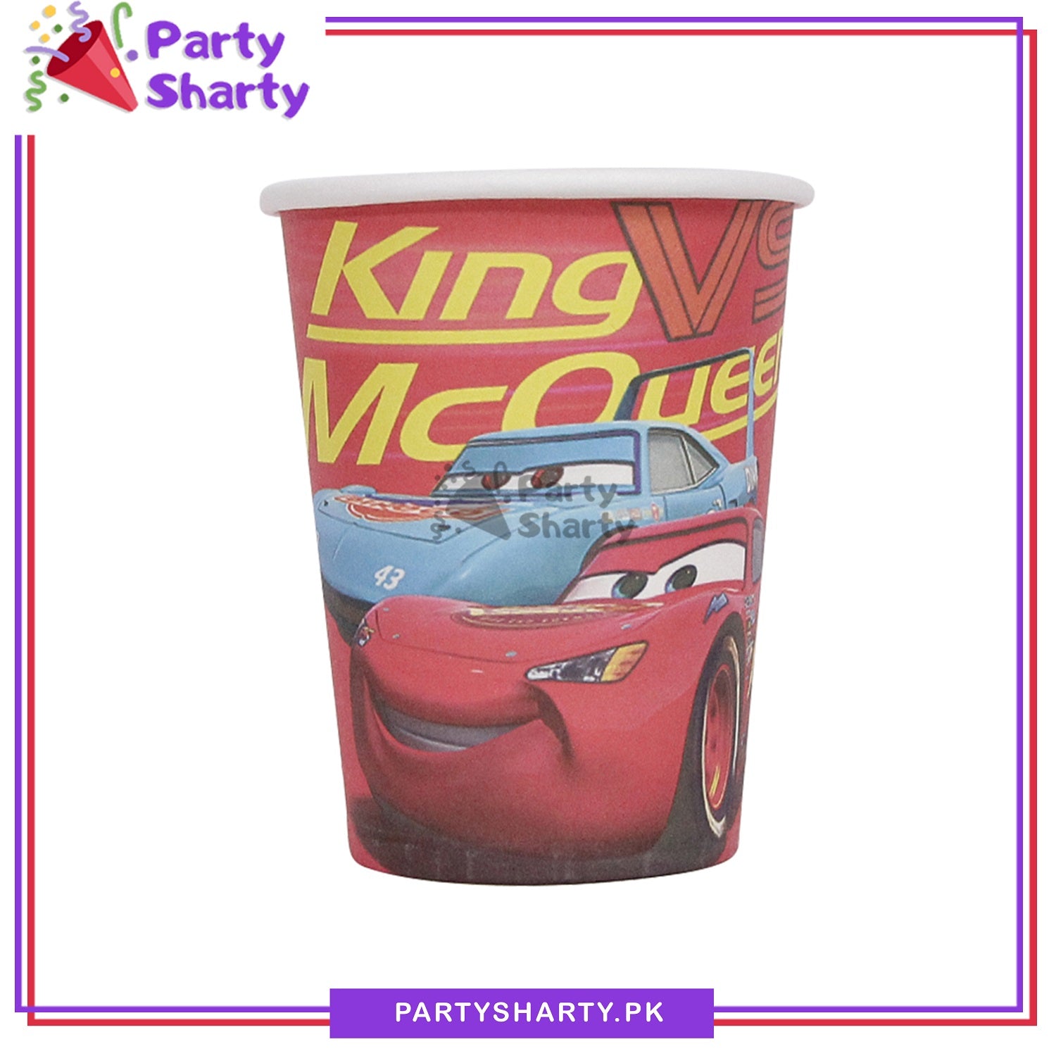 D-1 Lightning McQueen Theme Birthday Party Paper Cups / Glass For Themed Based Party Supplies and Decorations