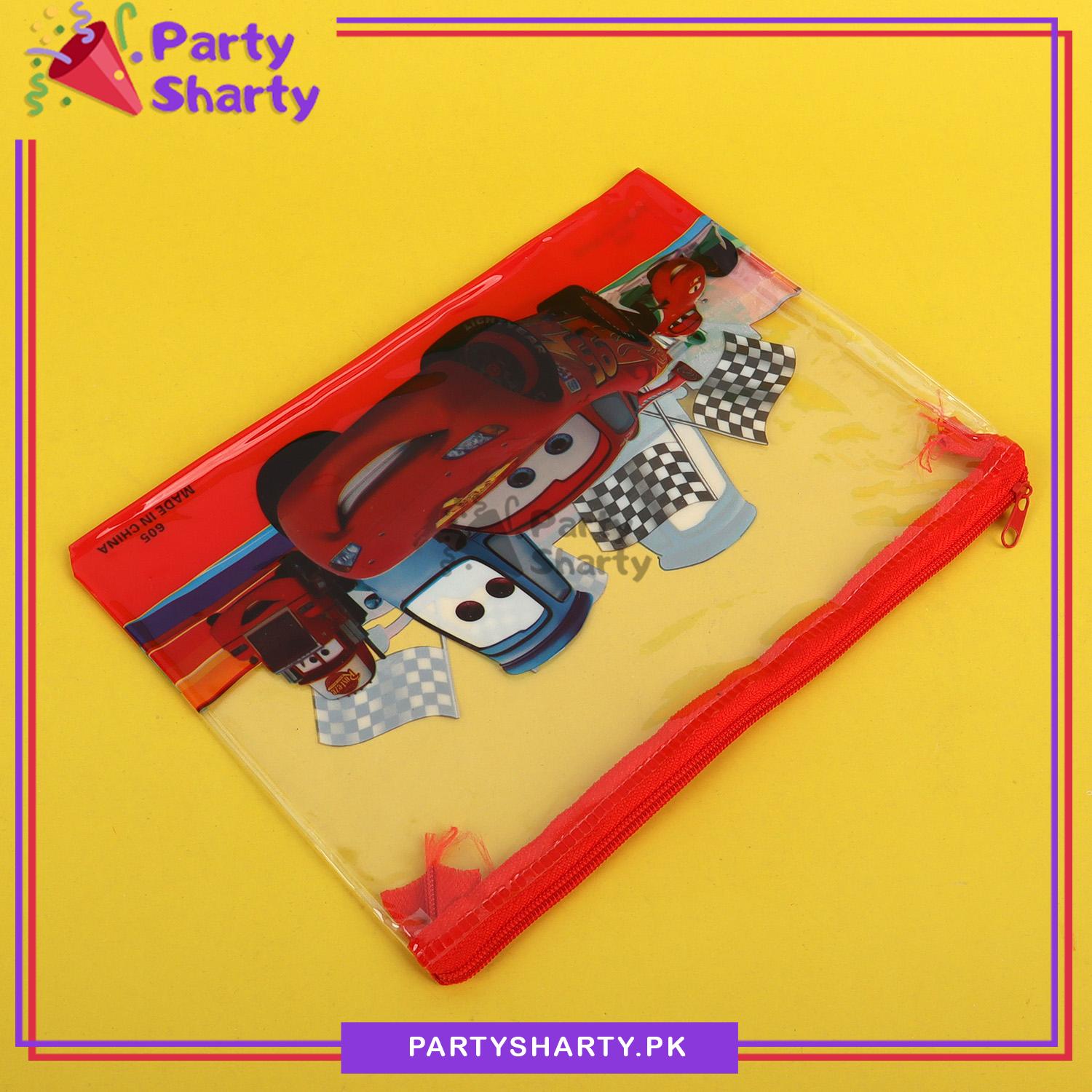 A5 Size Lightning Mcqueen Theme Character Pouch for Birthday Gift and School Going Kids
