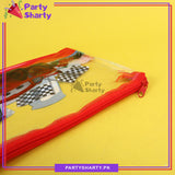 A5 Size Lightning Mcqueen Theme Character Pouch for Birthday Gift and School Going Kids