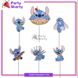 Lilo & Stitch Theme Cake Topper Set of 6 for Lilo & Stitch Theme Birthday Decoration and Celebration