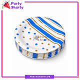 7inches Lining With Polka Dots Printed Design Paper Plates For Party Decoration