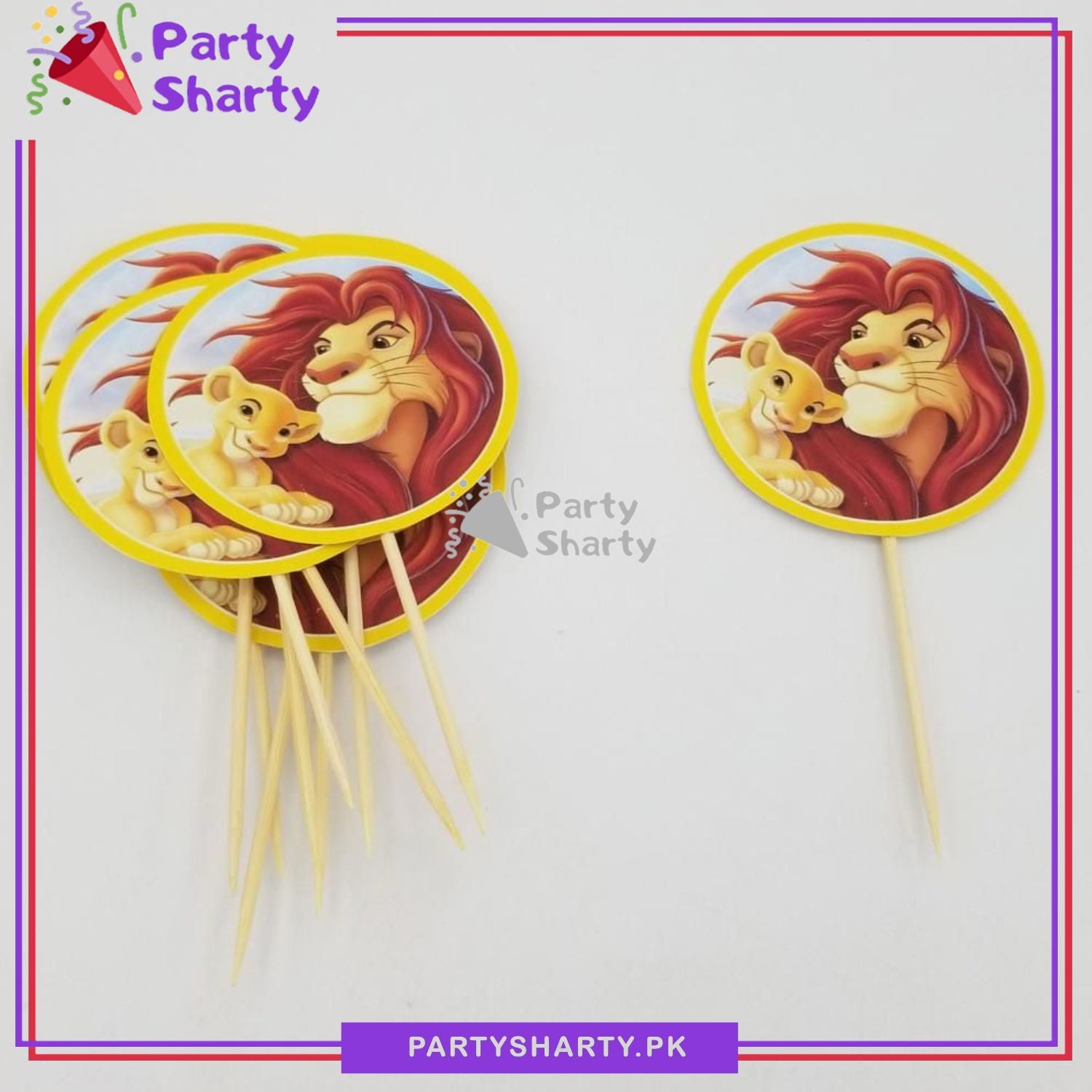 Lion King Cup Cake Topper For Jungle / Safari Birthday Theme Party and Decoration