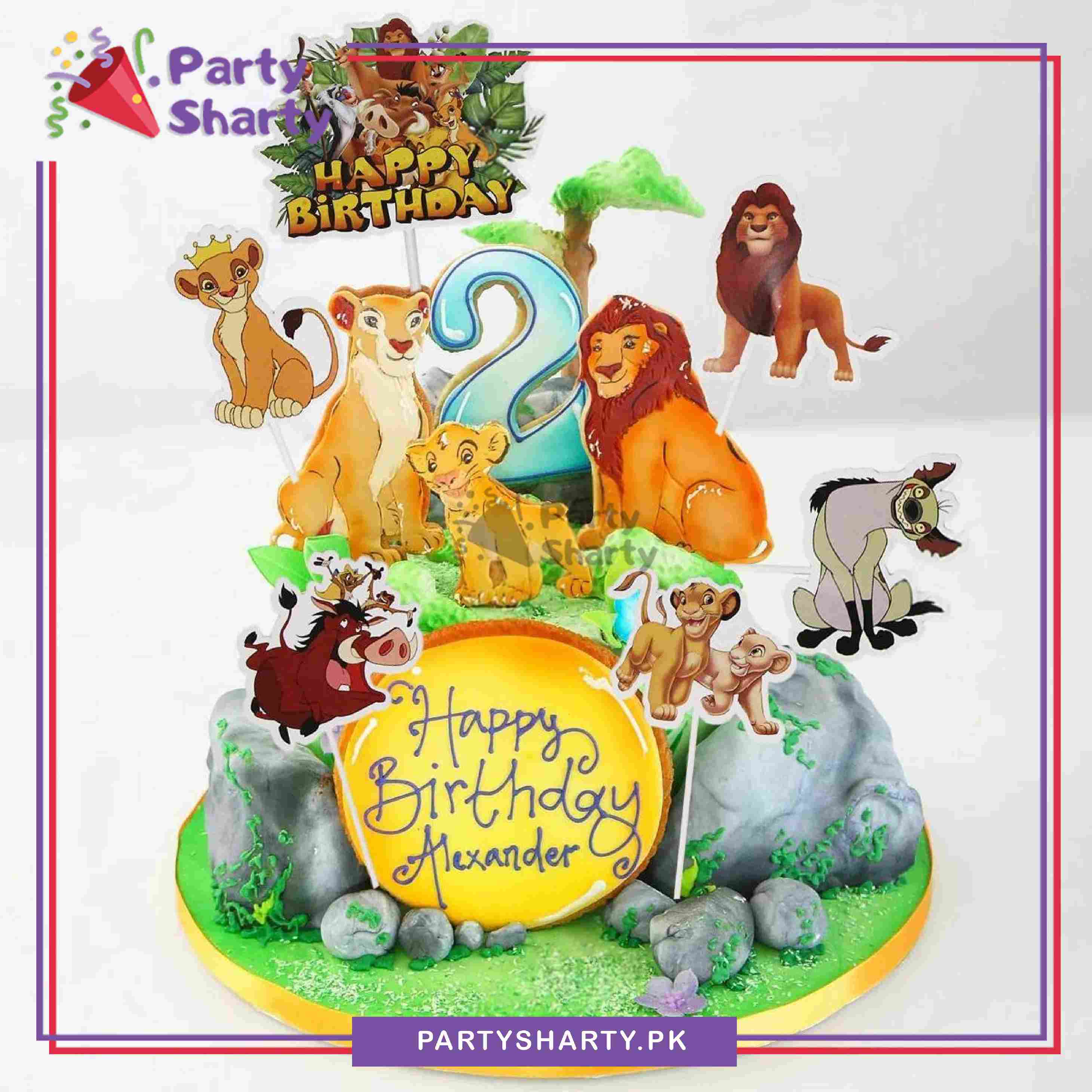 Lion King Theme Cake Topper Set of 6 for Lion King Theme Birthday Decoration and Celebration