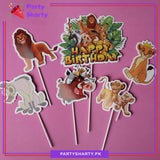 Lion King Theme Cake Topper Set of 6 for Lion King Theme Birthday Decoration and Celebration