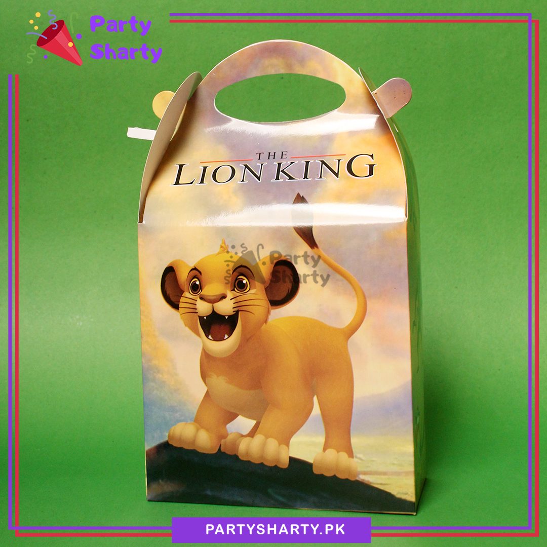 Lion King Theme Goody Boxes Pack of 6 For Jungle / Lion King Theme Birthday Decoration and Celebration