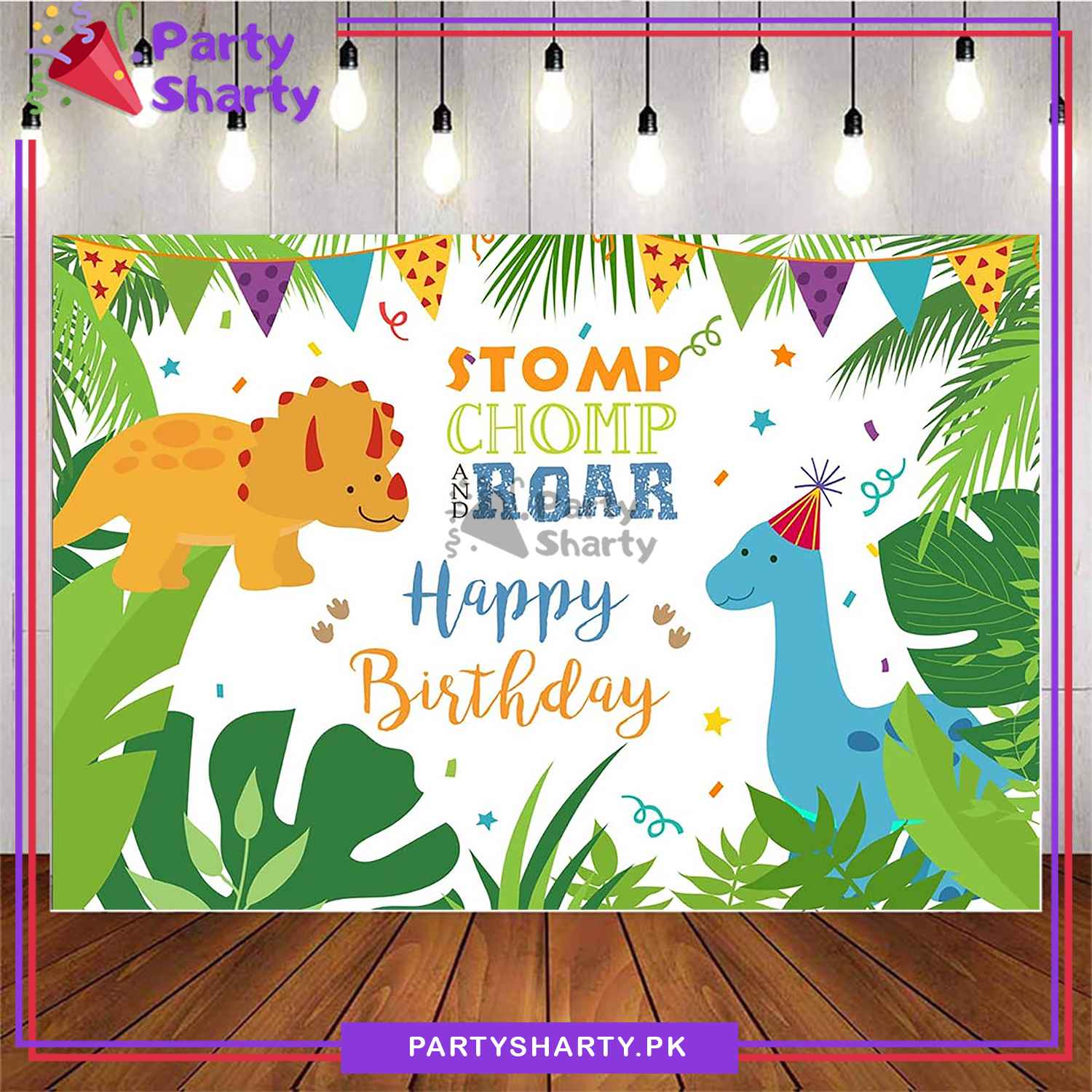 Little Dino Theme Panaflex backdrop For Little Dino Theme Birthday Decoration and Celebration