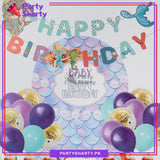 Happy Birthday Little Mermaid Theme Set For Theme Based Birthday Decoration & Celebration
