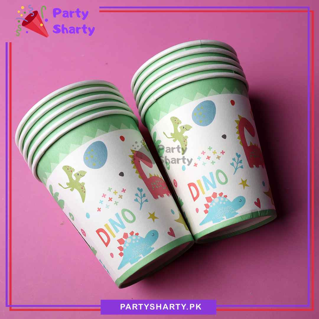 Little Dino Theme Birthday Party Paper Cups / Glass For Themed Based Party Supplies and Decorations
