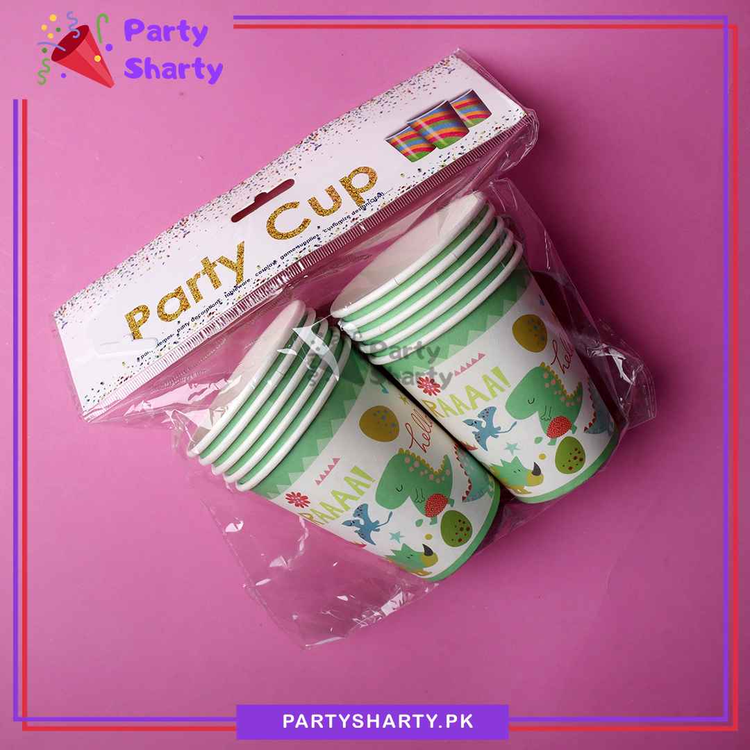 Little Dino Theme Birthday Party Paper Cups / Glass For Themed Based Party Supplies and Decorations