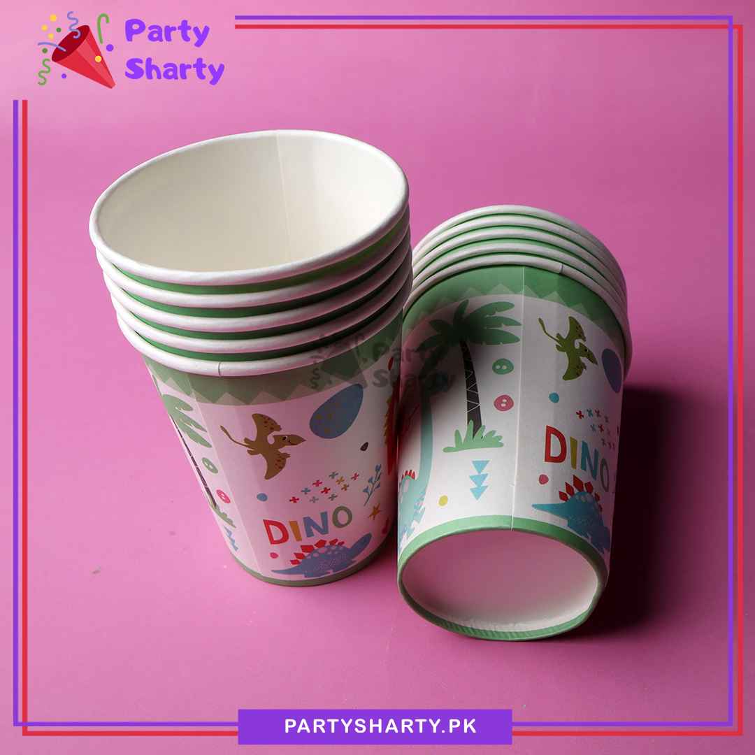 Little Dino Theme Birthday Party Paper Cups / Glass For Themed Based Party Supplies and Decorations