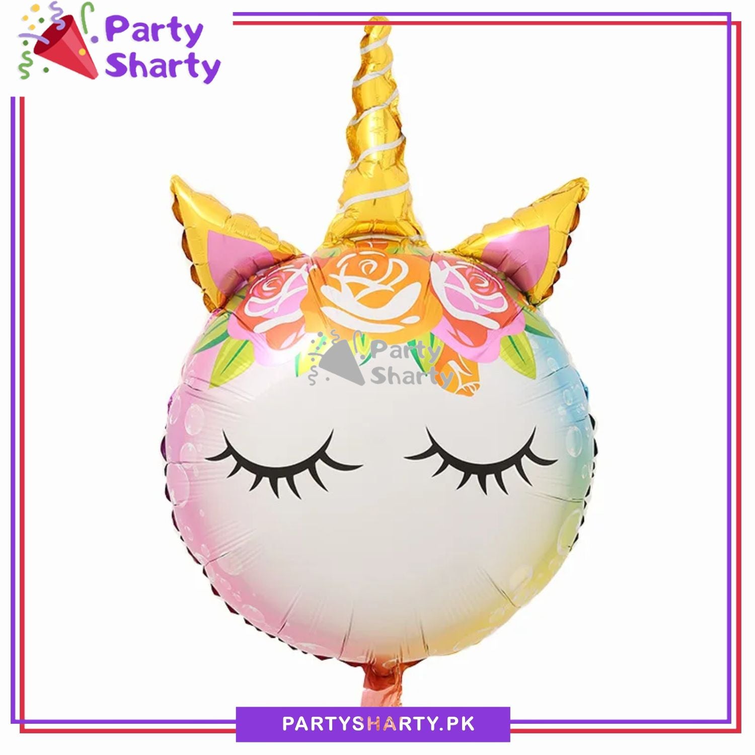 Cute Little Unicorn Face Foil Balloon For Unicorn Theme Party Celebration