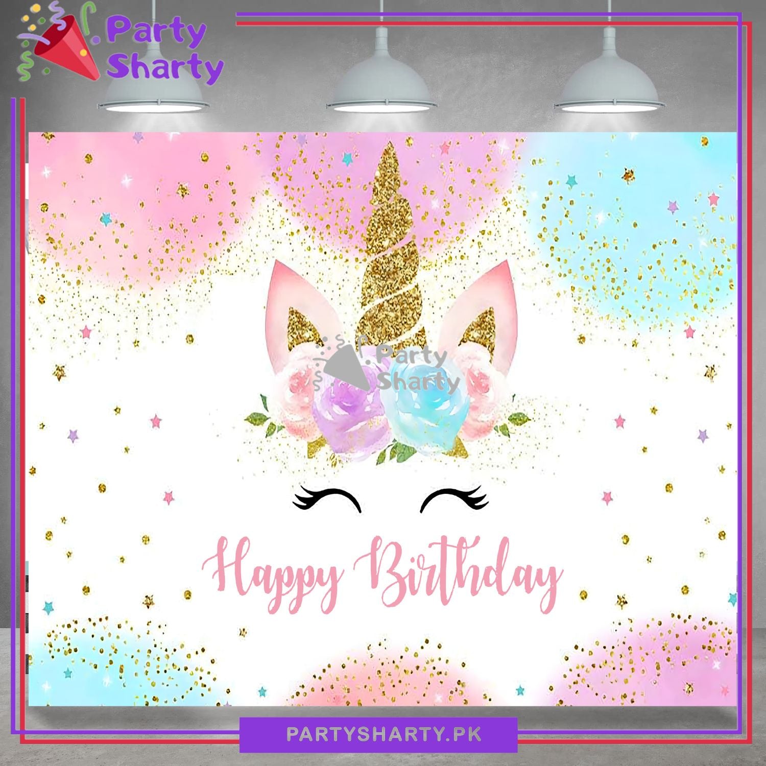 Little Unicorn Panaflex backdrop For Unicorn Theme Birthday Decoration and Celebration
