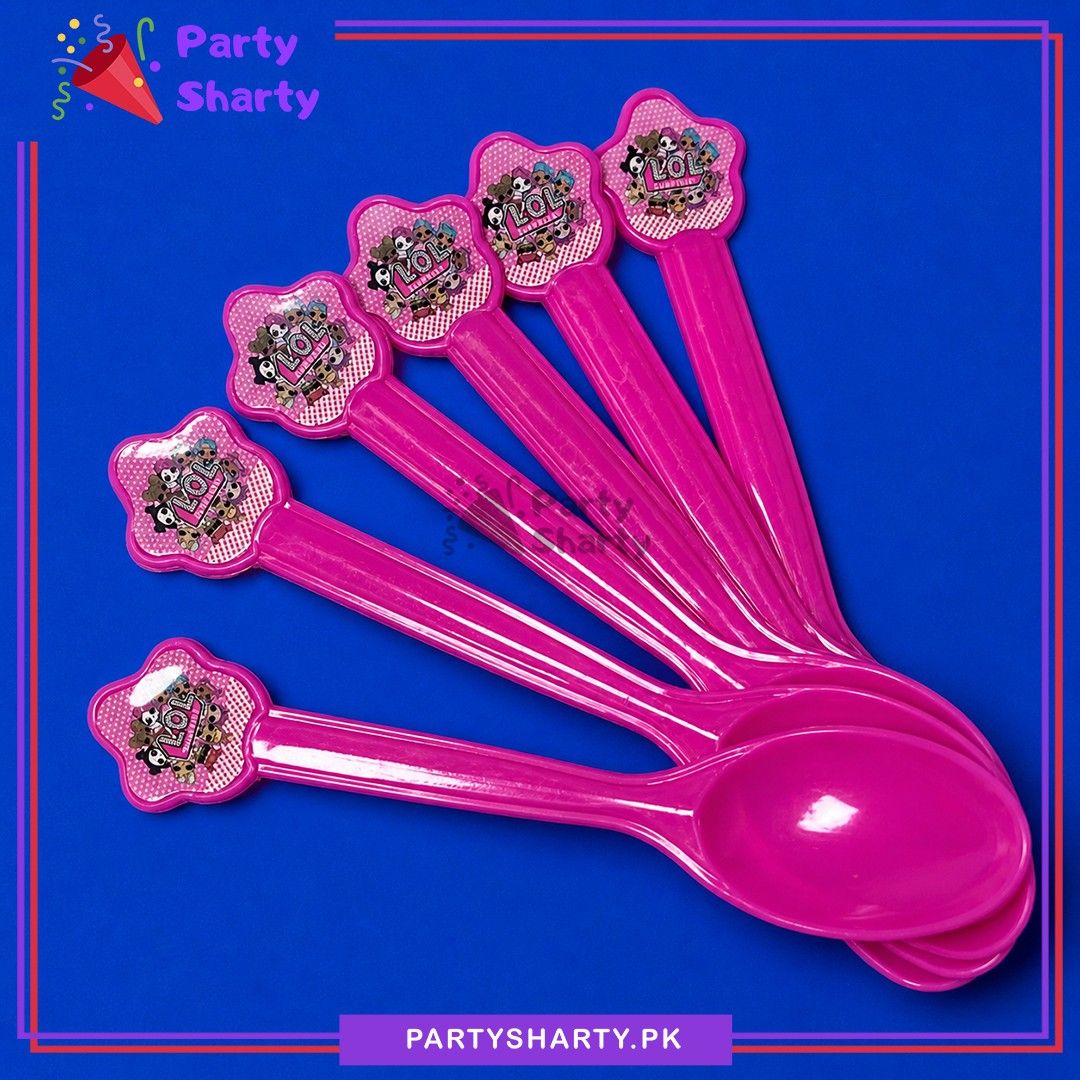 LOL Doll 10pcs Cutlery Set (Spoon, Fork & Knife) for LOL Doll Theme Birthday Table Decoration