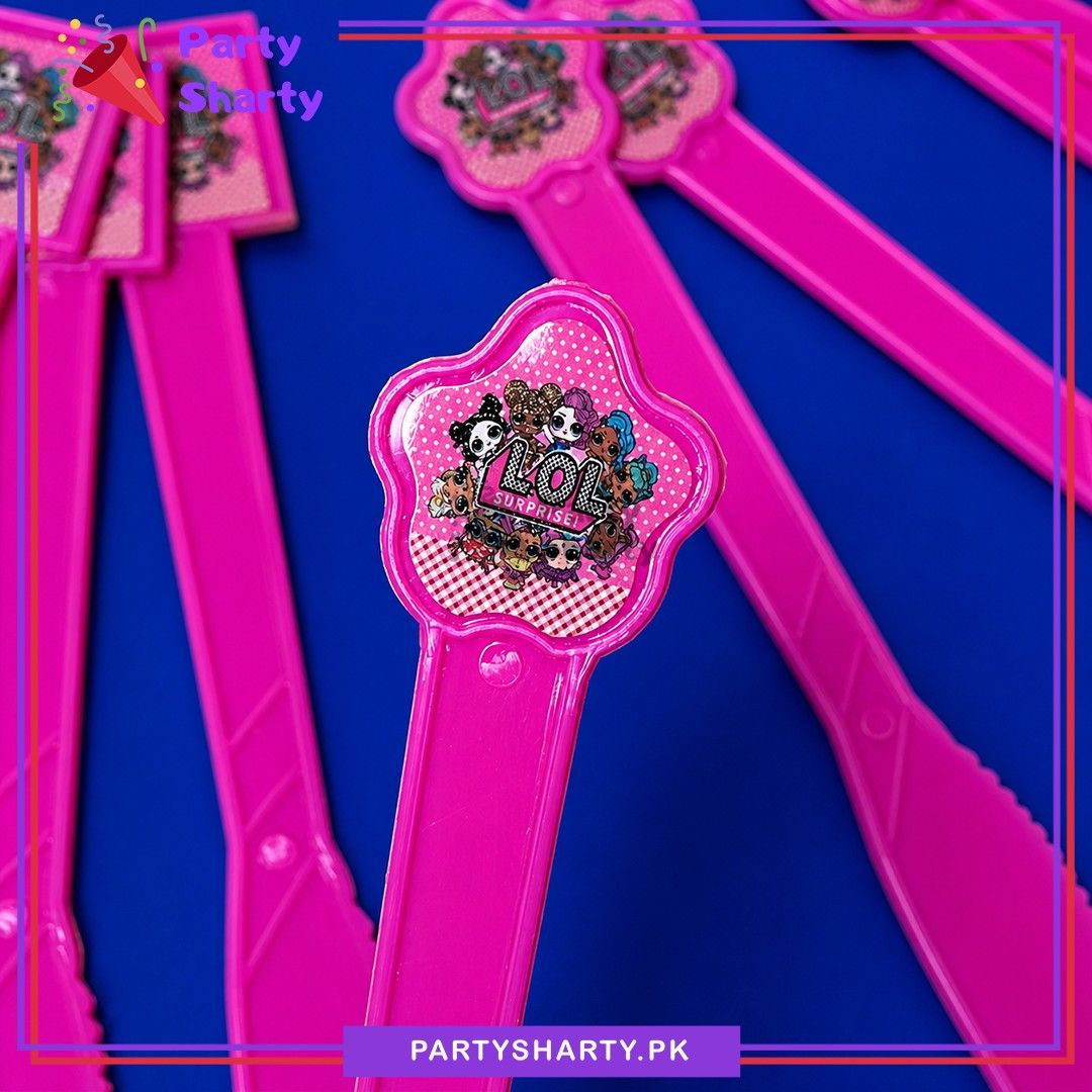 LOL Doll 10pcs Cutlery Set (Spoon, Fork & Knife) for LOL Doll Theme Birthday Table Decoration