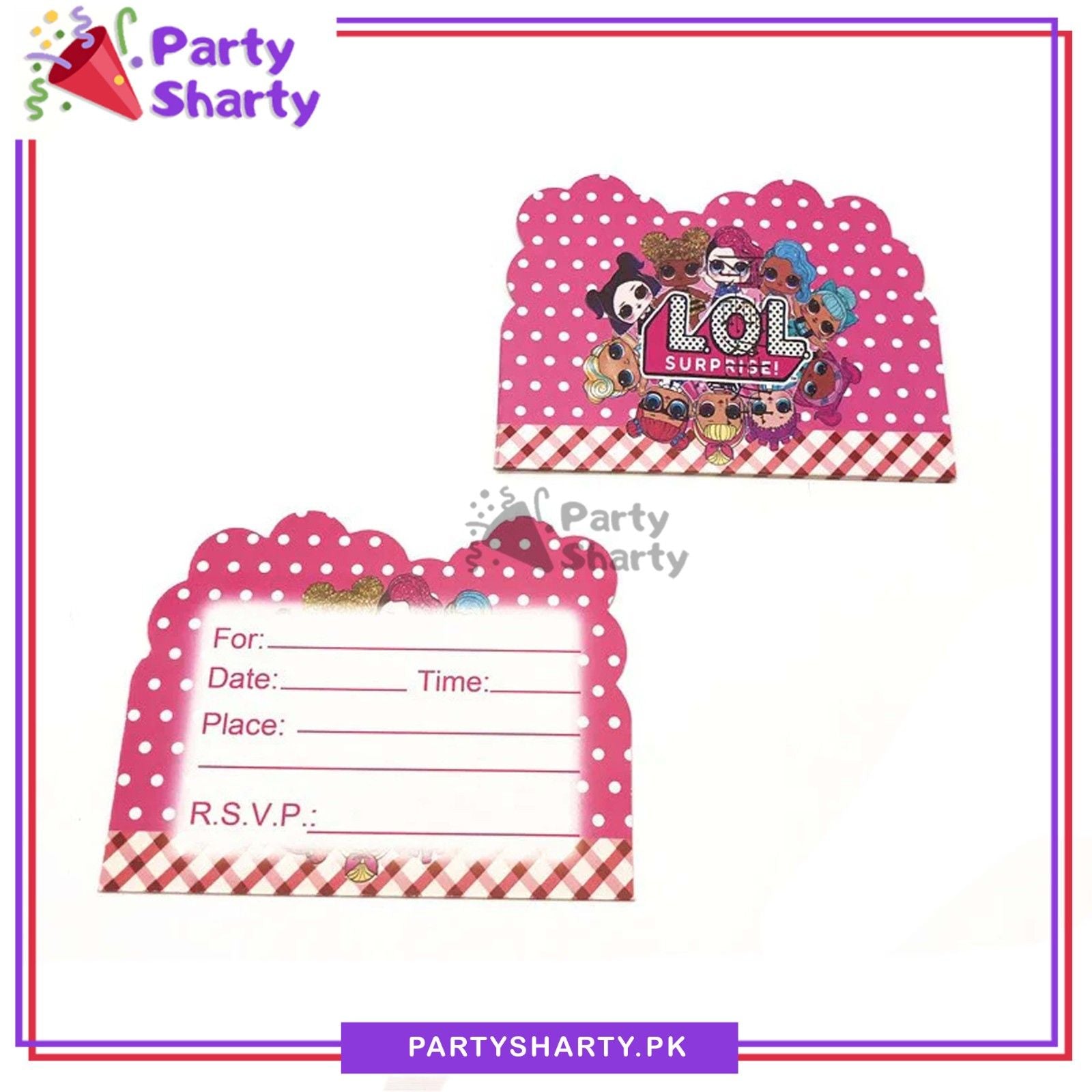 LOL Doll Invitation Cards Pack Of 10 for LOL Doll Theme Birthday Celebration