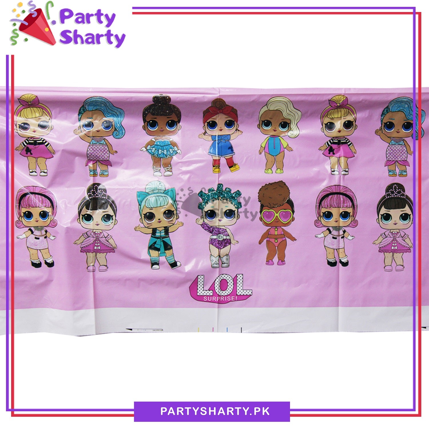 Lol Doll Theme Table Cover for Birthday Party and Decoration