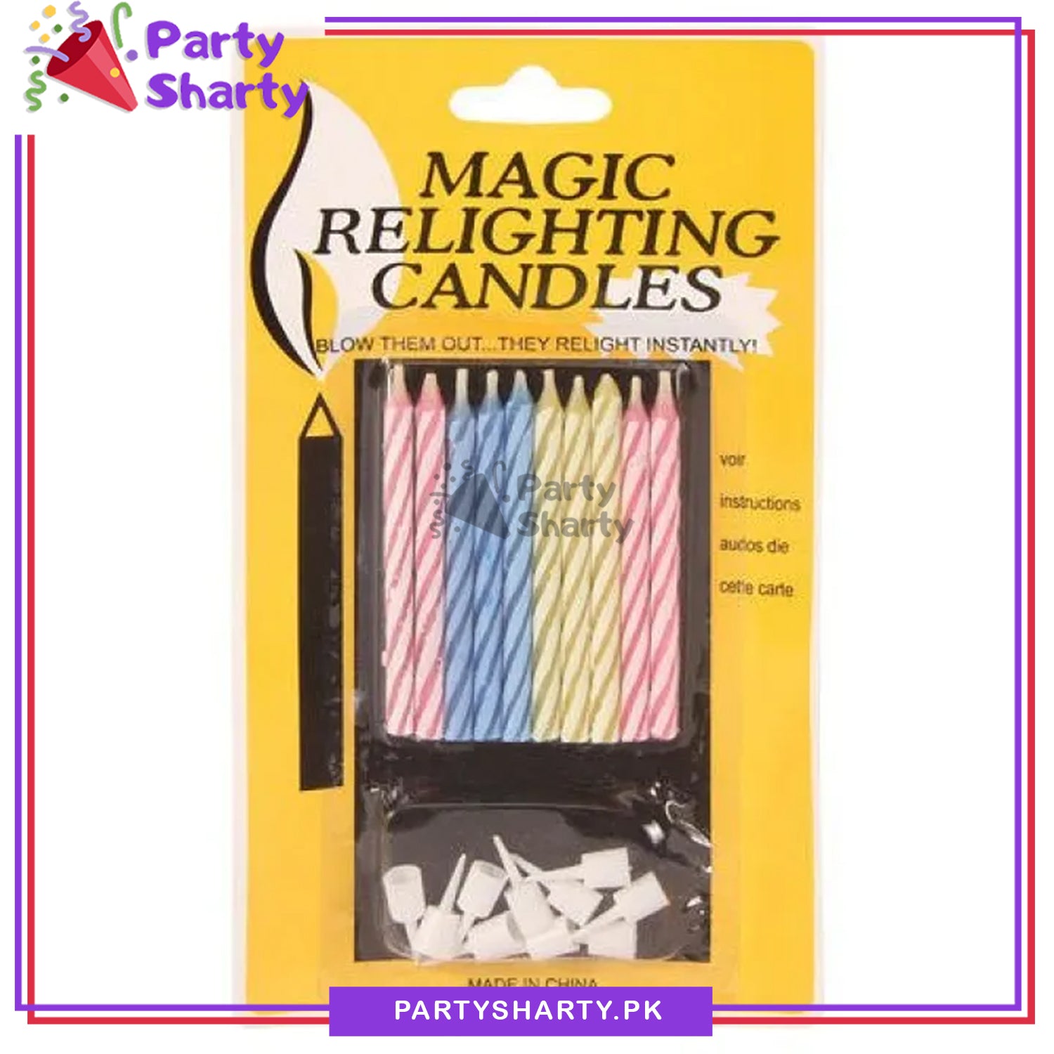 Pack of 10 Magic Candles For Creative Birthday Cake Candle / Party Supplies