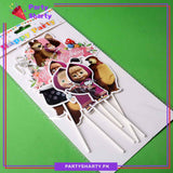 Masha & The Bear Theme Cake Topper Set of 6 for Theme Birthday Decoration and Celebration
