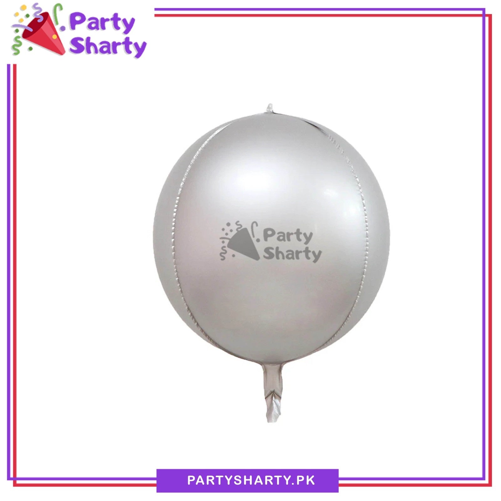 Silver & Matte Silver 4D ORBZ Foil Air & Helium Balloon For Party Decoration