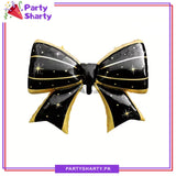 75x98cms Bow Knot Foil Balloon With Golden Sparkle Design For Party Decorations & Celebrations