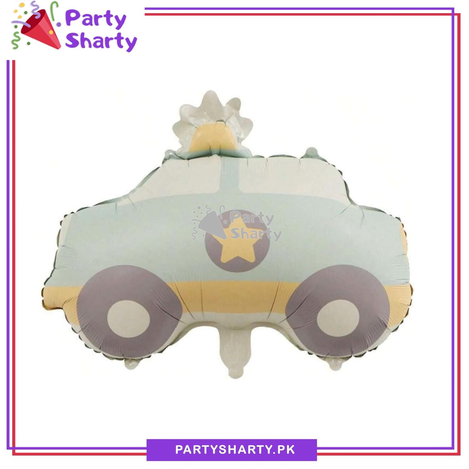 Matte Color Police Car Foil Balloon for Police / Transport Theme Birthday Party Decoration and Celebration
