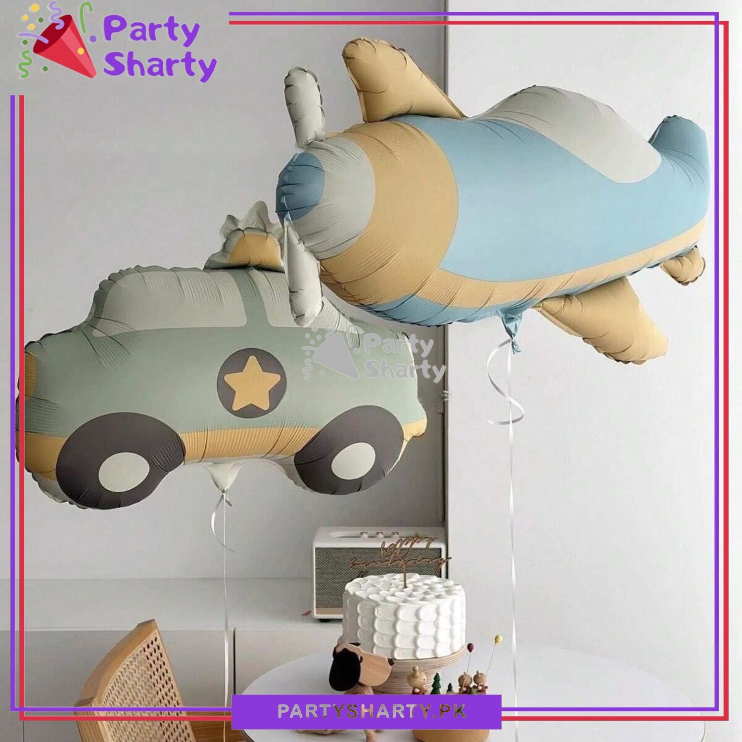 Matte Color Propeller Aircraft Foil Balloons For Aircraft / Space Theme Party and Decoration