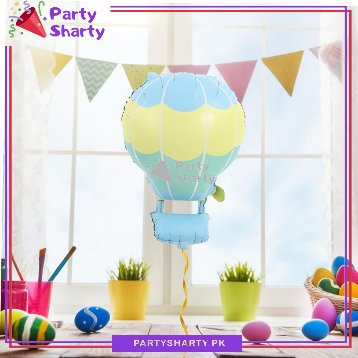 Matte Hot Air Balloon Foil Balloon For Kid Birthday Party and Event Decoration