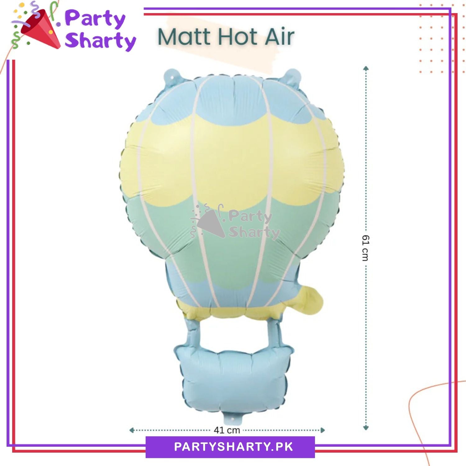 Matte Hot Air Balloon Foil Balloon For Kid Birthday Party and Event Decoration
