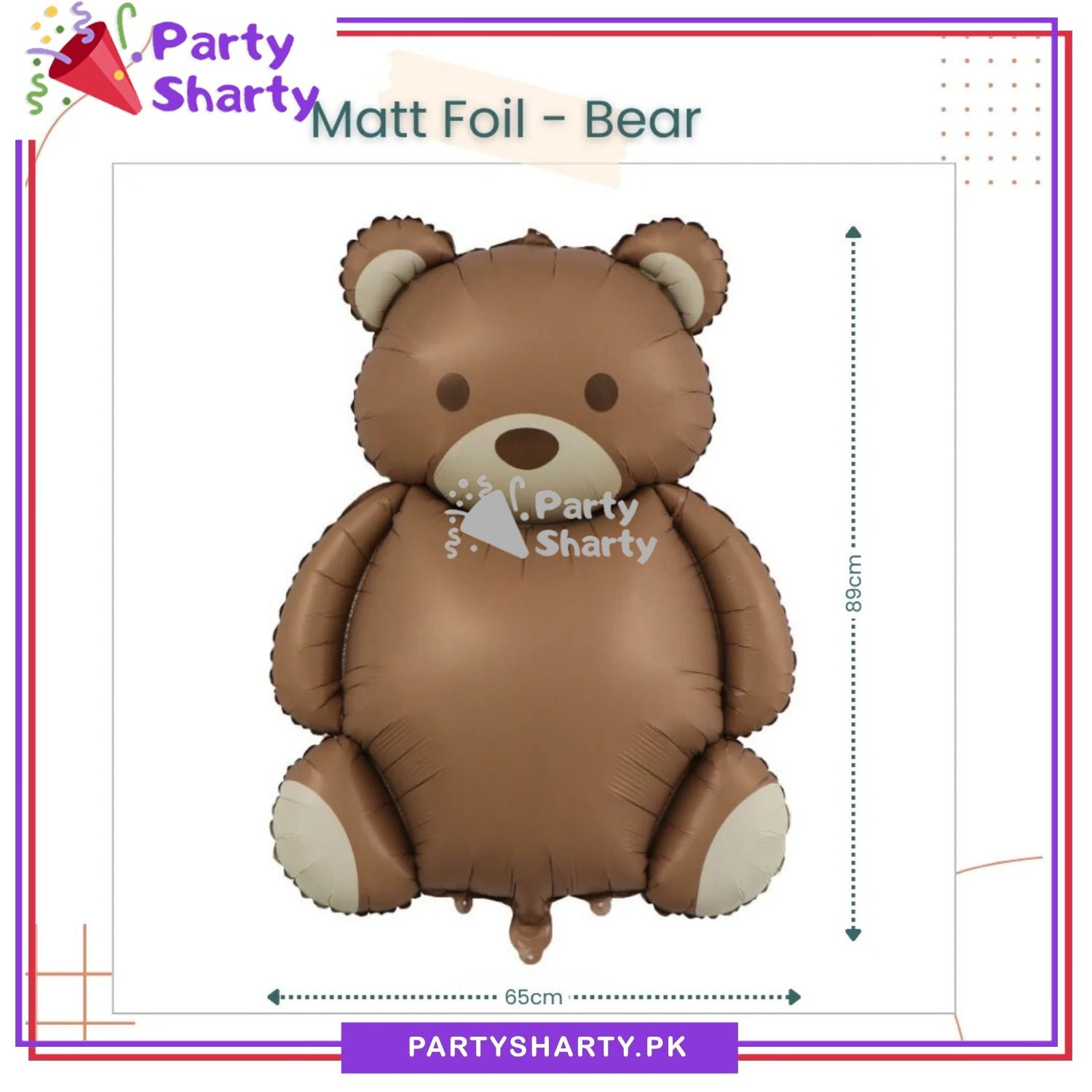 Matte Teddy Bear Foil Balloon For Teddy Bear Theme Party Decoration And Celebration