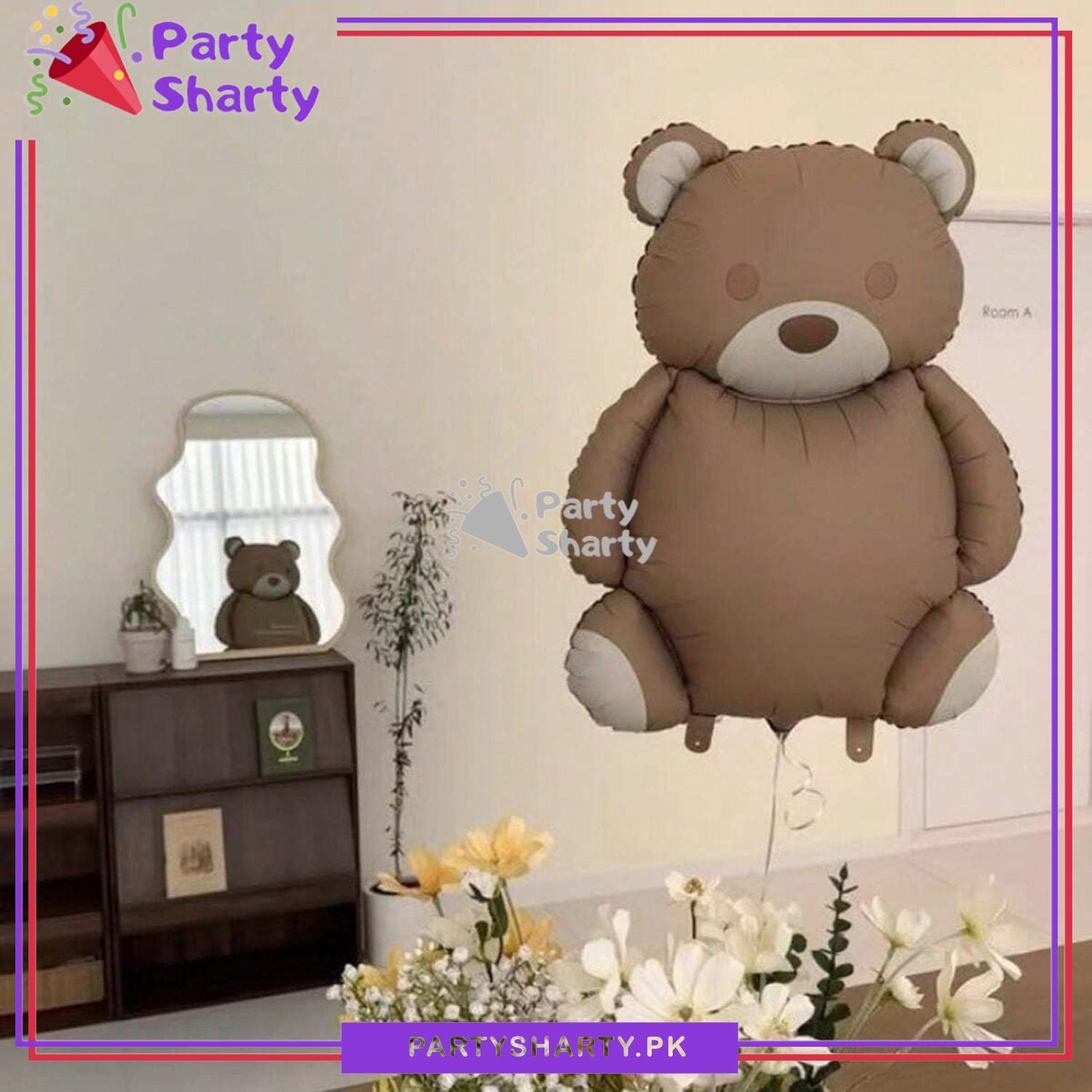 Matte Teddy Bear Foil Balloon For Teddy Bear Theme Party Decoration And Celebration