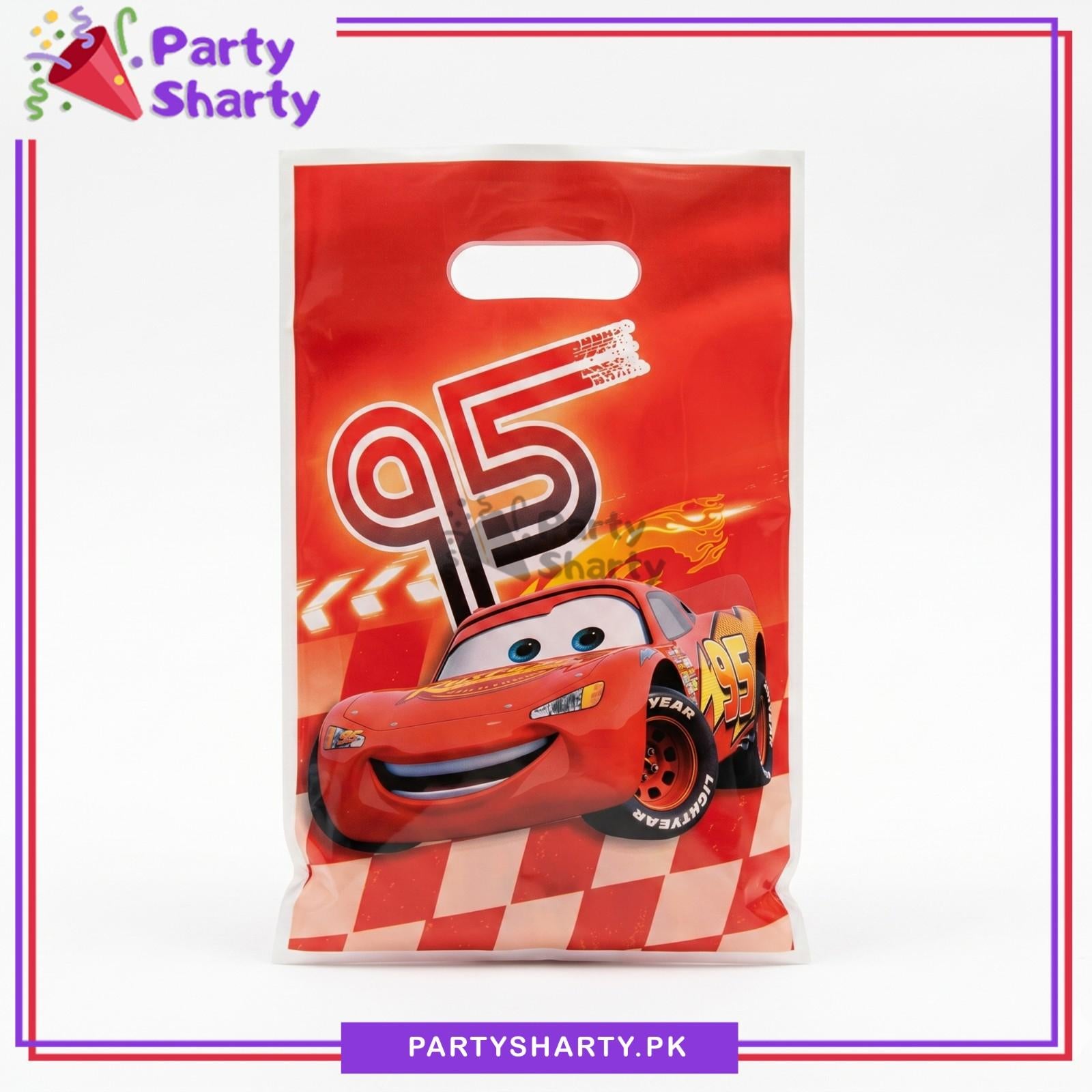 D-2 Lightning McQueen Car Theme Goody Bags Pack of 10 For Theme Party Decoration & Celebration
