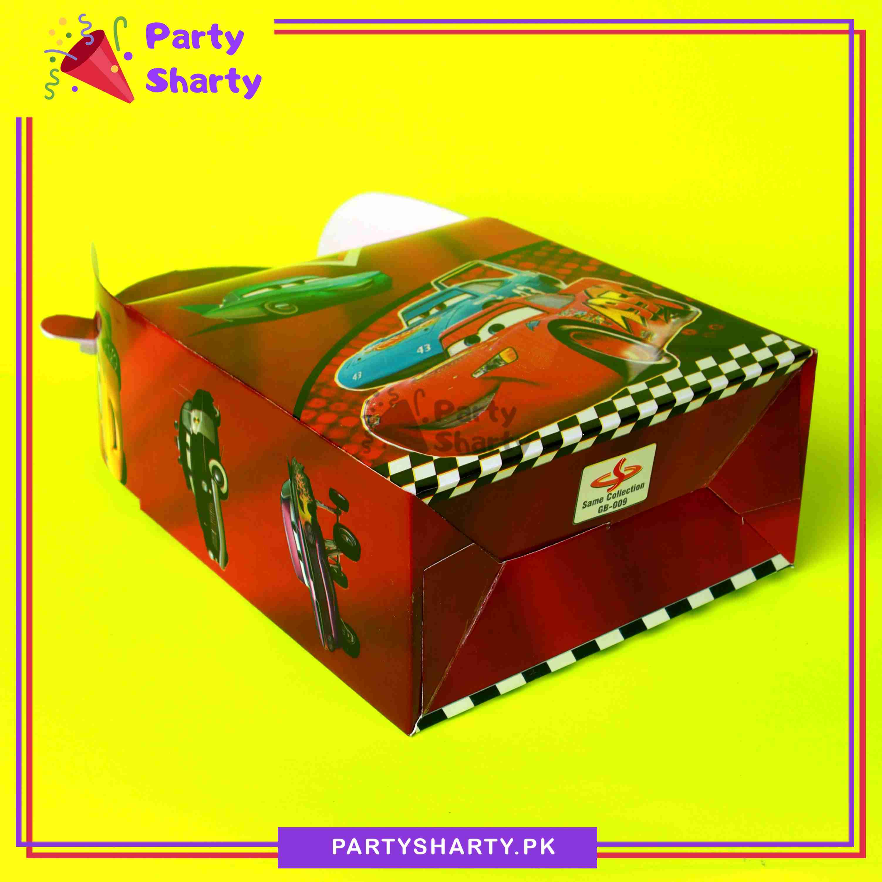 Mcqueen Cars Theme Goody Boxes Pack of 6 For Car Theme Birthday Decoration and Celebration