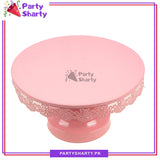 Medium Size Pink Metal Round Cake Stand For Party Celebration and Decoration